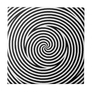 Spiral Optical Illusion Black White Circles Spin Tile