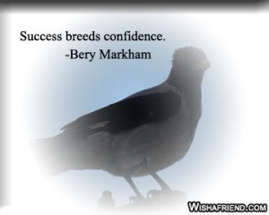 Success Breeds Confidence ~ Confidence Quote