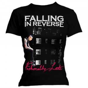 ... Skinny T Shirt FALLING IN REVERSE Album Fashionably Late All Sizes