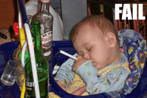 funny pictures baby drinking beer