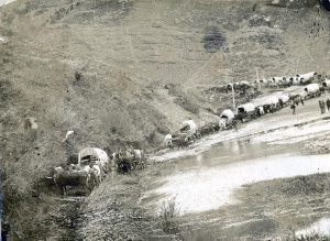 1866 party of pioneers in Utah canyon. Photo from Newsroom.LDS.org.