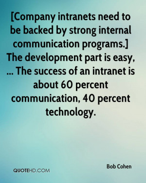 Company intranets need to be backed by strong internal communication ...