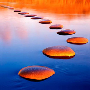 Stepping stones provide a safe passage through deep water