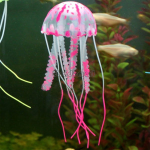 New Cute Fluorescent color Glowing Effect Jellyfish Aquarium Fish Tank ...
