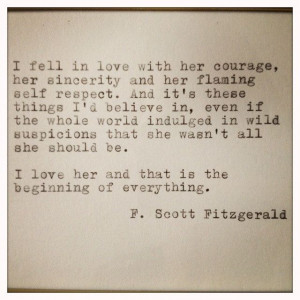 Scott Fitzgerald Framed Love Quote Made On Typewriter