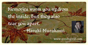 ... , and that I stood next to you here like this?” – Haruki Murakami