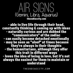 Zodiac Signs: Air Signs - Gemini, Libra, Aquarius