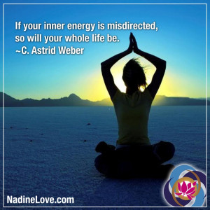 If your inner energy is misdirected, so will your whole life be. ~C ...
