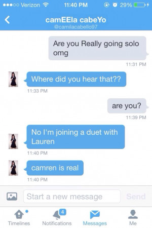 she said it!!!!I’m actually waiting for a camren duet tbh Credits to ...