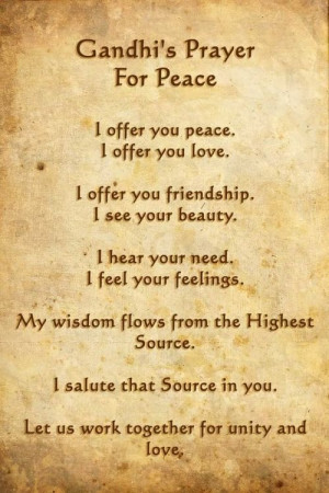 Ghandi's Prayer For Peace
