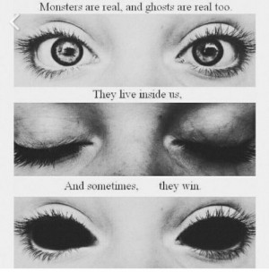 ... monsters, pale, perfection, pretty, quote, quotes, self harm, skull