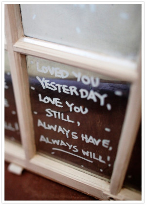 painted window quote & excellent sentiment