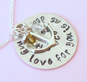Anchor Necklace My Love for you is as deep as the by CrossEarth, $25 ...