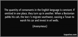 quantity of consonants in the English language is constant. If omitted ...