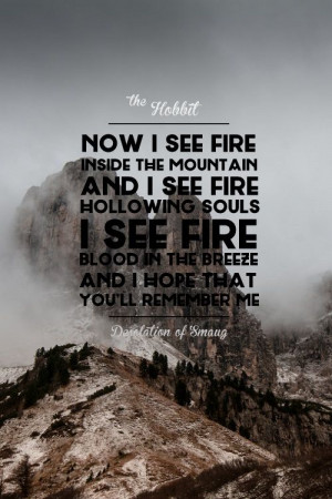 Hobbit - Desolation of Smaug - I See Fire - Ed Sheeran Lyrics :: I ...