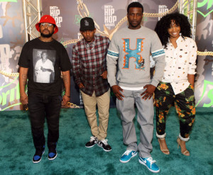 Schoolboy Q wearing Air Jordan 1 I Retro Royal; Kendrick Lamar wearing ...