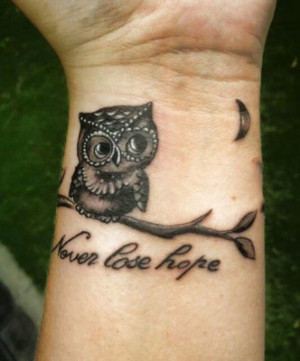tattoo on neck an owl with a flower tattoo idea owl match tattoo owl ...