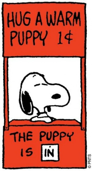 Snoopy, Peanuts, the puppy is in, warm hugs