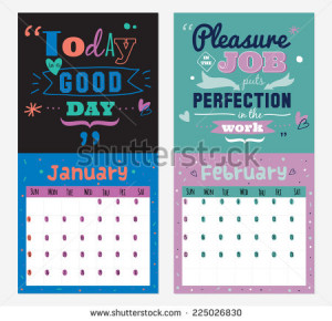 New Year wall calendar for 2015 with inspirational and motivational ...