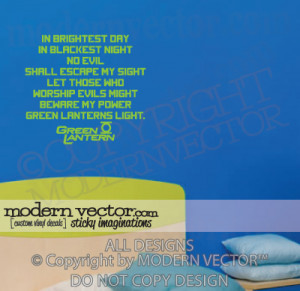 Details about GREEN LANTERN Quote Vinyl Wall Decal Justice League