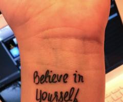 believe in yourself believe quote tattoo