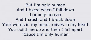 ... image include: human, quote, song, i'm only human and cristina perri