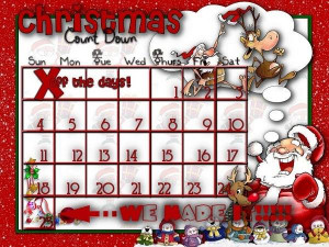 Christmas Countdown Funny Calendar for Kids Printable 2014