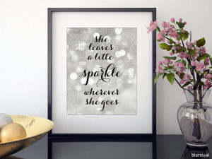 Quote print silver glitter: 