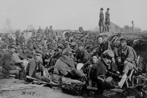 AtPetersburg, Virginia, well supplied Union soldiers shown before ...