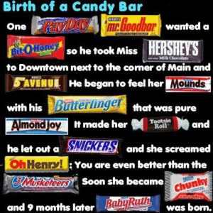 The birth of the candy bar... Lol