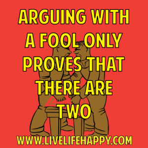 Arguing with a fool only proves that there are two