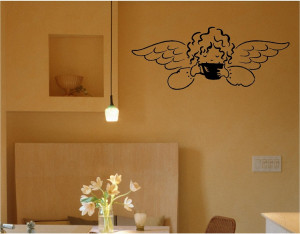 Coffee-Drinking Angel / Kitchen Wall Art