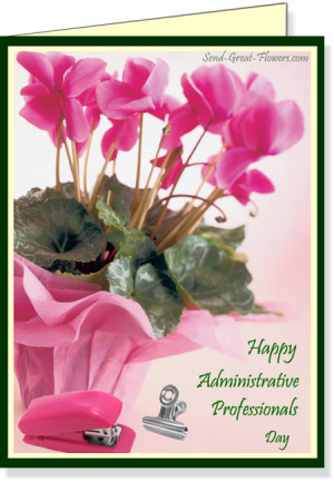 Pink Cyclamen Secretaries Day e-Card