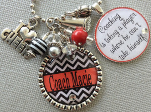 Cheer Coach Gift, Hockey Coach PERSONALIZED keychain- team logo ...