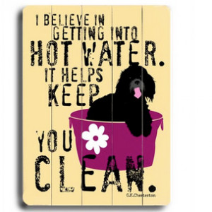 believe in getting into hot water. It helps keep you clean.” Funny ...