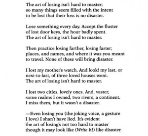 Elizabeth Bishop, “One Art”