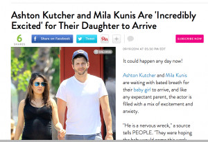 ... Titles About Ashton Kutcher and Mila Kunis Expecting Their New Baby