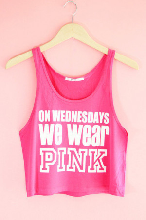 On Wednesdays We Wear Pink Crop Tank Top | Yotta Kilo on Wanelo