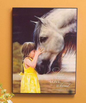 Details about My First Love Horse Wall Art First Kiss Textured Wooded ...