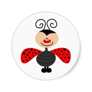 Cute Ladybug Round Sticker