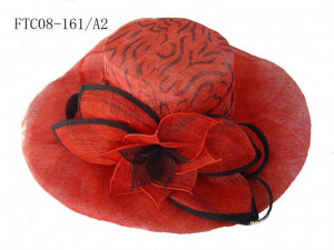 lady hat sinamay red FTC08-161 from China
