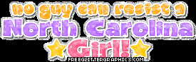 North Carolina Girl Glitter Graphic