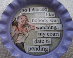 50s Retro Lilac Bottlecap Magnet wi th Quote ...