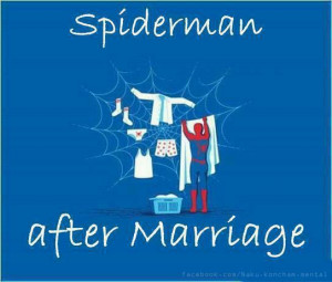 Funny Spiderman After Marriage Picture Sms