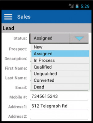 Sales Leads & Quote Management - screenshot