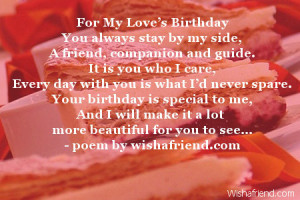 for my love s birthday you always stay by my side a friend companion ...