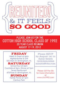 Modern Class Reunion Invitation Reunited and by fishandlinedesign, $25 ...