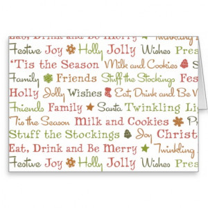 Festive Christmas Sayings Thank-you Invitation Not Greeting Cards