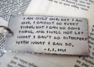 Bag Tag Keychain Custom Quote Aluminum Luggage Tag. $18.00, via Etsy.