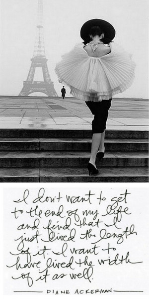 Diane Ackerman quote with Eiffel Tower Paris Picture